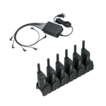 Set van 6 Kenwood portofoons PKT-23E met oortjes en multilader - Afbeelding 4