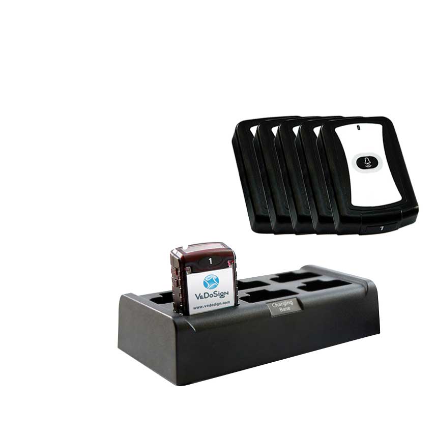 Service-1-knops-oproepsysteem-basic-met-5-knoppen.jpg Zorg service 1-knops oproepsysteem Basic met 5 knoppen + 1 pager - Afbeelding 1