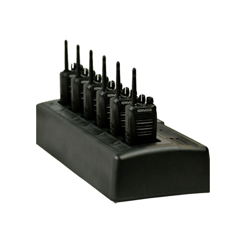 Set-van-6-Kenwood-TK-3501-portofoons-en-multilader.jpg Set van 6 Kenwood TK-3501 portofoons en multilader - Afbeelding 1