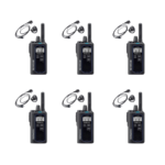 Set van 6 Kenwood portofoons TK-3601De met oortjes en multilader