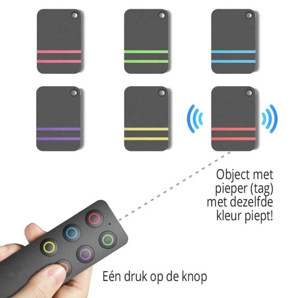 Draadloze Objectzoeker 6 Objecten Kleurcode